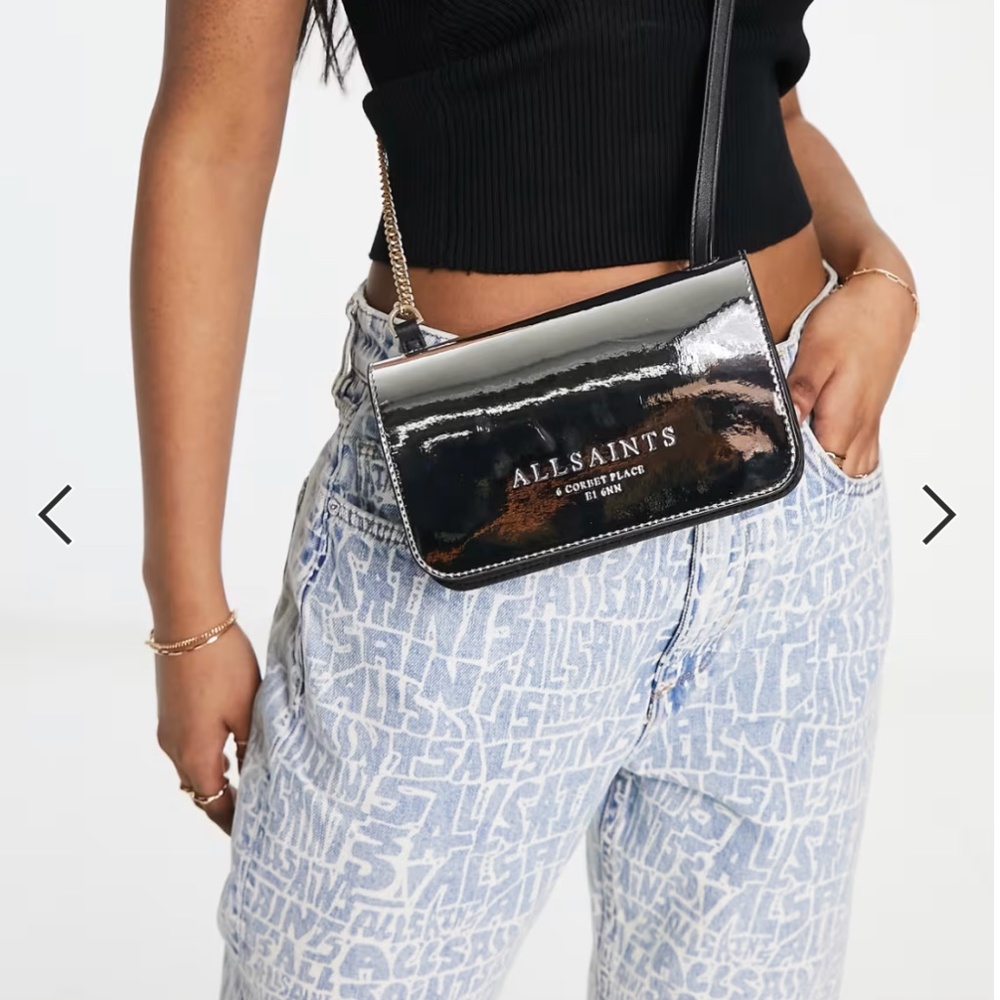 AllSaints Ludivine Metallic Leather Crossbody